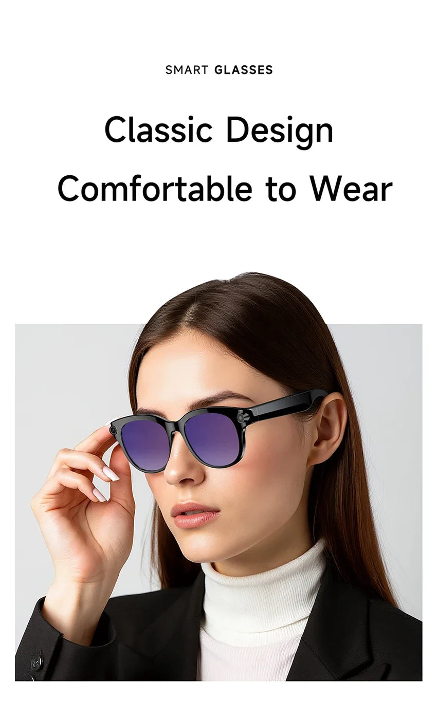 AI Smart Glasses 800W Shooting Camera HD Photo Video Voice Call Translation Waterproof Bluetooth AI Motorcycle Glasses