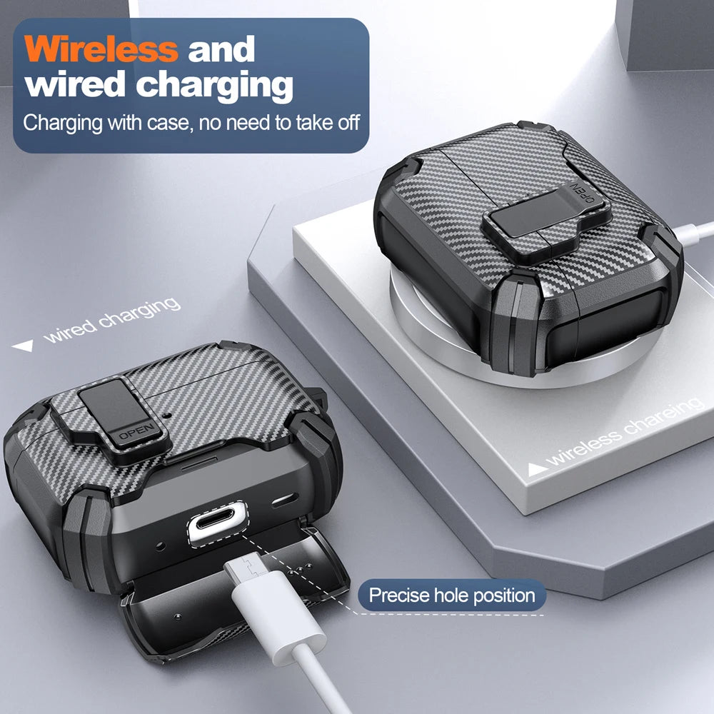 Funda protectora magnetica con soporte para AirPods