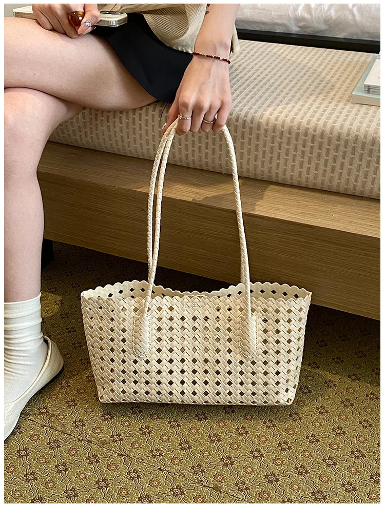 Fashion Woman Shoulder Bags for Women 2026 Brand Luxury Designer Bag Female Totes Purses Ladies Woven Shoulder Handbag Summer