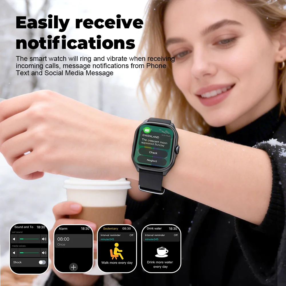 Smart Watch with Exercise Recording/Voice Assistant/Timer/ Stopwatch for Men/Women, 1.88-Inch Smartwatch with Wireless Call(Answ